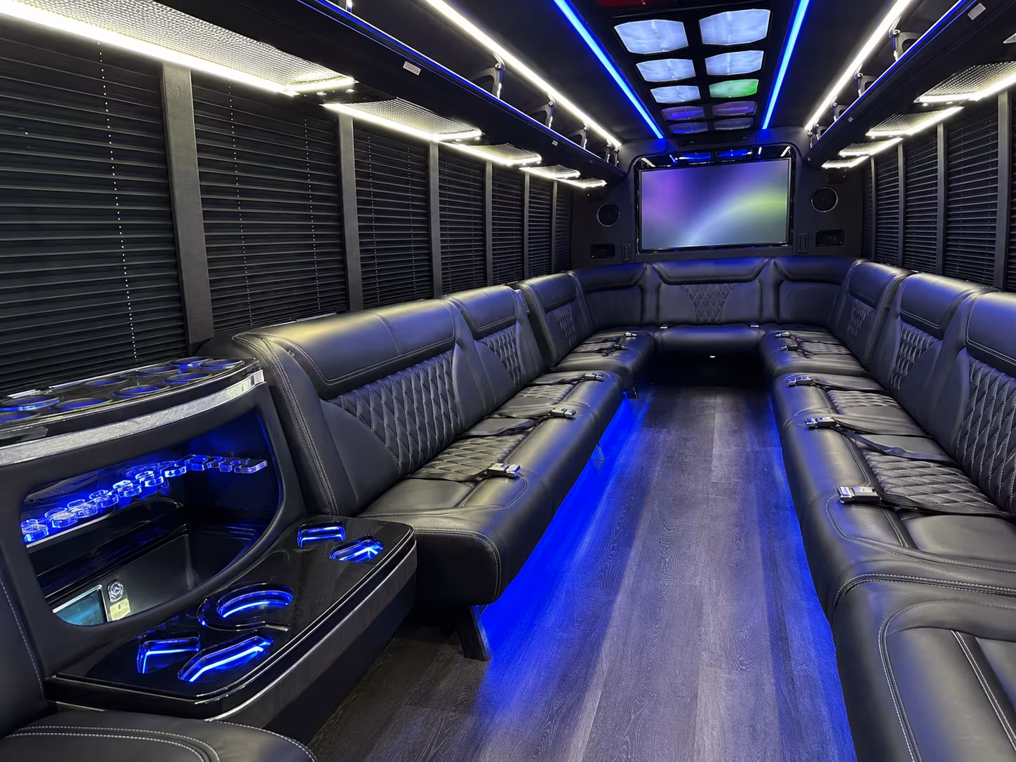 grand rapids 20 passenger party bus inside
