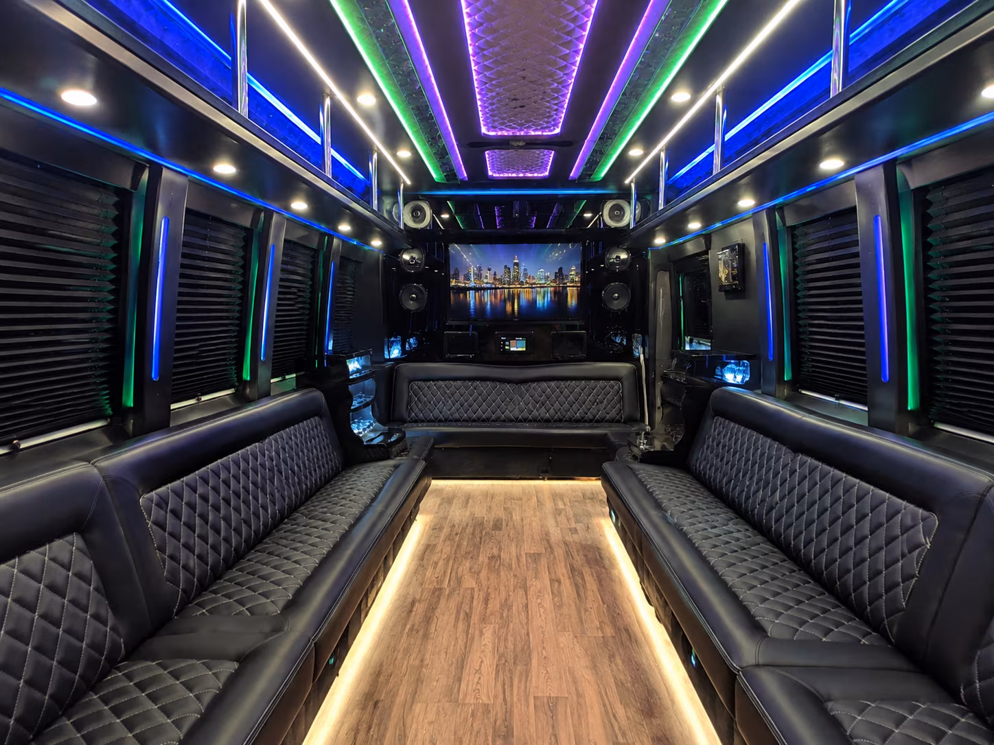 grand rapids 25 passenger party bus interior