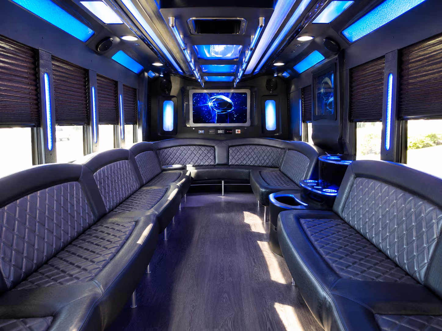 grand rapids 28 passenger party bus inside