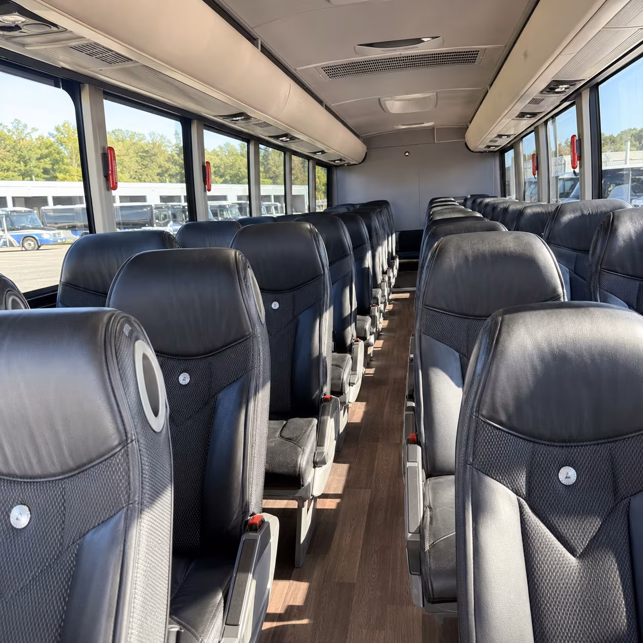 grand rapids 56 passenger charter bus interior